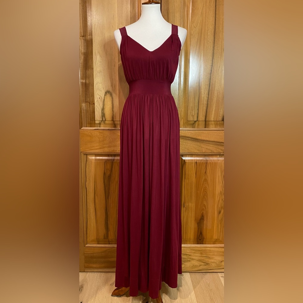 J. Crew - Burgandy Sleeveless Gown/Silk Shoulder Straps/Waist/Hem - EUC - 0
